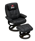 Nebraska Cornhuskers Leather Swivel Chair with Ottoman