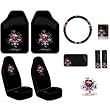 Ed Hardy Love Kills Slowly Seat Covers, Floor Mats, Steering Wheel Cover, Shoulder Belt Pads, Visor Organizer, Pouch and Decal 10-pc Set Ed Hardy Love Kills Slowly Seat Covers, Floor Mats, Steering Wheel Cover, Shoulder Belt Pads, Visor Organizer, Pouch and Decal 10-pc Set