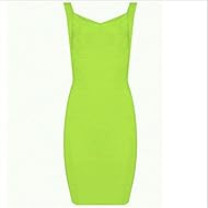 Wrap Nylon/Rayon/Spandex Sleeveless Cocktail Bandage Dress/Bodycon Dress/Evening Dress/Homecoming Dress/Party Dress/Wedding Dress/Midi Dress 