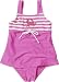 Playshoes Mädchen Badeanzug, gestreift 460105 Badeanzug mit Rock Krebs von Playshoes mit UV-Schutz nach Standard 801 und Oeko-Tex Standard 100