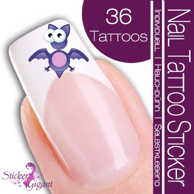 Nail Tattoo Sticker Comic / Cartoon - Fledermaus Preisvergleich
