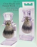 Kingsley Pure Badger Clear Handle Shave Shaving Brush with Stand