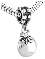 Sterling Silver One Sided Fruit of the Spirit Tomato Dangle Bead