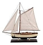 1930's Classic Yacht Small Sailboat Ship Model