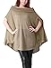 Allegra K Ladies Off Shoulder Oversize Knit Shirt Dolman Sleeve Cape Tops