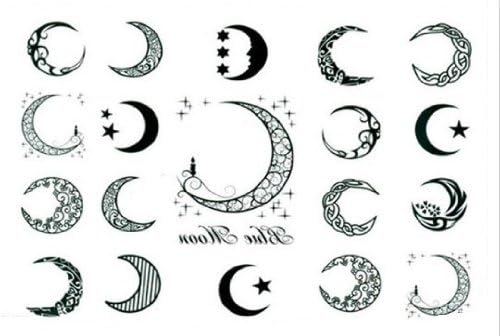 Moon of Men and Women Waterproof Tattoo Sticker