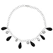 Black Resin Ovals Sterling Silver Necklace