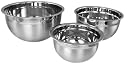 Set of 3 Stylish Stainless Steel Salad / Mixing Bowls