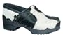 Sanita Women's Wood Safari Closed Back Black Cow Fur