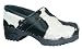 Sanita Women's Black Cow Closed Back Wooden Clogs Shoes - Retro Collection