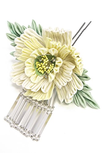 つまみ細工 髪飾り つまみ細工 花 簪 パールビーズ ビジュー ビラ