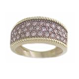 3/4 CT Champagne Diamond Wedding Band in Sterling Silver with Gold Plating