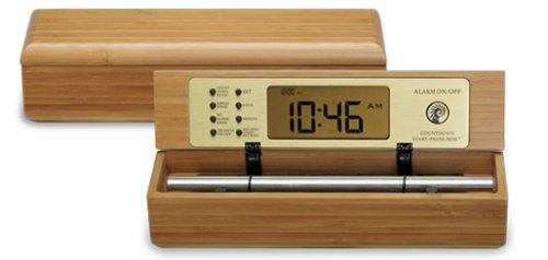 Now & Zen E-tone Digital Alarm Clock - Bamboo