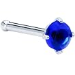 18 Gauge Blue Cubic Zirconia Nose Bone