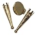 Blank Bolo 16mm Round Slide and Two Tips Gold Tone - 3pcs