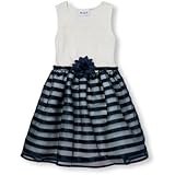 THE CHILDREN'S PLACE(ザ・チルドレンズプレイス) スリーブレスレース&オーガンザストライプドレス タイダル ワンピース 7～8歳【並行輸入】