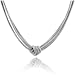Sterling Silver 3-Strand Mesh Knot Necklace