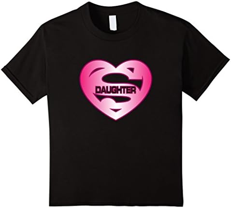 Super Daughter T-Shirt From Mom Dad Parents Tee Shirt - Kids 8 - Black