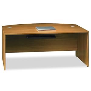 Amazon.com: Cherry Colored Office Desk w Overhang for Guests: Home ...
