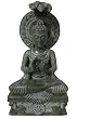 Hand Carved Stone Statue Meditating Sarnath Buddha Sculpture 8"