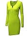 Doublju Womens Plus-size Longsleeve Casual Rib Cotton Knit Henley Dress