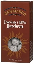 Dan Marco Chocolate & Toffee Hazelnuts, 4-Ounce Boxes (Pack of 4)