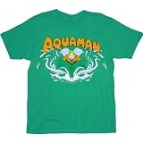 Aquaman Splash Green T-shirt Tee (Small)
