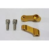 10mm CNC Motorcycle Mirror Riser Extender - Gold - Right Hand Bolt and Mirror Mount... by LuckyBike