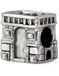 Genuine Ohm Beads (TM) Product. 925 Sterling Silver Arc De Triomphe European Bead Charm. 100% Satisfaction Guaranteed.