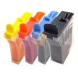 Brother LC21 Compatible Ink Set: Yellow, Cyan, Magenta, Black for MFC-3200C, MFC-5200C.