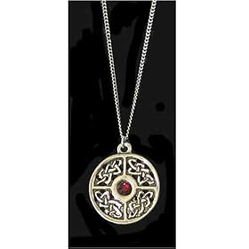 Jewelled Celtic Circle English Pewter Necklace