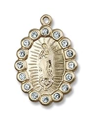 Gold Filled Our Lady of Guadalupe Pendant Gold Filled Lite Curb Chain
