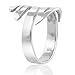 MIMI Sterling Silver Modern Style Wave Smoke Funky Swirl Ring Size 5, 6, 7, 8, 9, 10, 11
