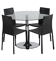 Autograph Veneto Dining Table & 4 Bonded Leather Dining Chairs Set