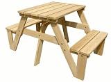 Lohasrus Kids Patio Picnic Table 20301-Passed Safety Standards ASTM F963-07, Unfinished Fir, for ages 2 to 6, 1 seated each side, plus Free Drawing Book