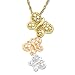 10k Pink, Yellow, and White Gold Diamond Triple Butterfly Pendant (1/8 cttw, I-J Color, I2-I3 Clarity), 18"