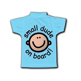 Small Dude Mini T-shirt Car Sticker, Baby on Board