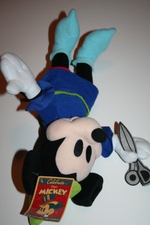 Disney Mickey Mouse Classic Character with Hat and Scissors jumbo Plush Toy