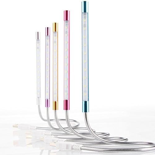 Lslight Mini Portable Stick 10 Led Brightness Flexible LED Table Desk Lamp Notebook Laptop USB Light Touch Dimmable On-Off (Red)