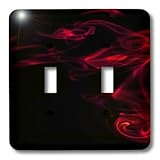lsp_15550_2 Yves Creations Smoke Effects - Red Smokey Black Silhouette - Light Switch Covers - double toggle switch