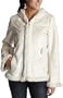 JONES NEW YORK Women's Faux Suede To Rabbit - Hooded W/Side Tabs,Bone,X-Large