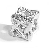 Sterling Silver Celtic Ribbon Cross Dice Cube Bead / Charm For Pandora Troll Biagi Chamilia European Story Charm Bracelets