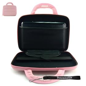 Philips DCP951 Portable 9″ DVD Player Kroo 11275 Cube Case Carrying Briefcase Special Edition Pink + Includes a 4-inch Determination Hand Strap