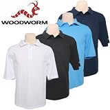 4 WOODWORM GOLF POLO SHIRTS - NEW MENS GOLF CLOTHES