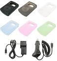 Sandisk Sansa Clip 1gb 2gb 4gb Premium Silicone Skin Case Cover - Bundled with 12v Rapid Premium Car Charger and Home Travel Wall AC Adapter Charger - 6 Color Choices