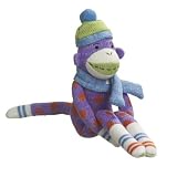 Midwest-CBK Chester Small Purple Polka Dot Sock Monkey Plush Toy