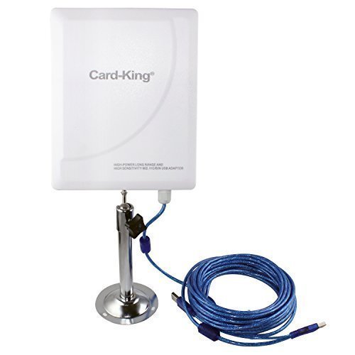 Card King KW-3016N Long Range Indoor Outdoor USB Wifi Wireless Adapter with 20dBi High Gain Antenna 33ft Cable 300Mbps