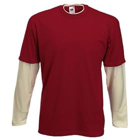 Fruit of the Loom plain layered long sleeve t-shirt