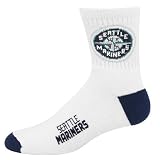 Seattle Mariners Men's White 10-13 Cuff Socks