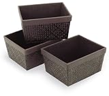 Set of 3 Choclate Shelf/Storage Baskets